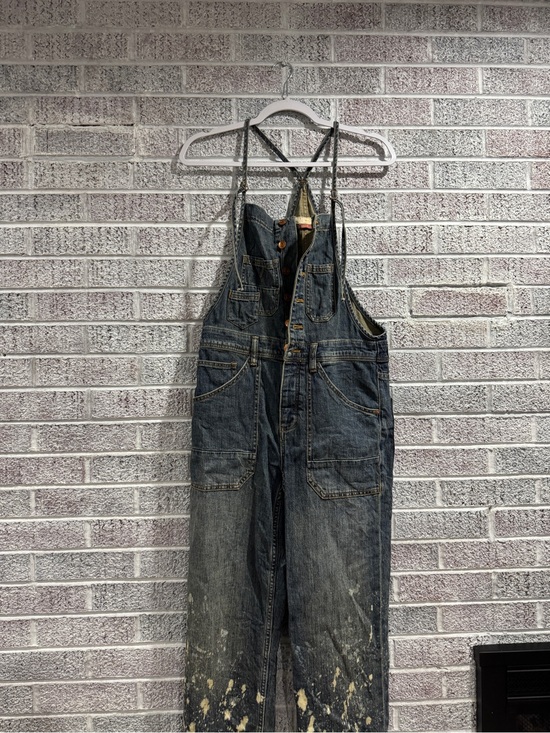 Pilcro Denim - Pilcro Women's Blue Denim Paint-Splatter Overalls